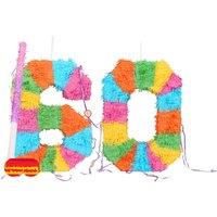 Fax Potato 60th Birthday Pinata Set with Stick & Blindfold - Pink Stick