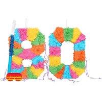 Fax Potato 80th Birthday Pinata Set with Stick & Blindfold - Blue Stick