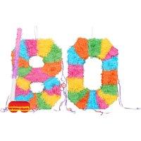 Fax Potato 80th Birthday Pinata Set with Stick & Blindfold - Pink Stick