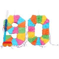 Fax Potato 90th Birthday Pinata Set with Stick & Blindfold - Blue Stick