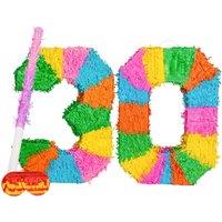 Fax Potato 30th Birthday Pinata Set with Stick & Blindfold - Pink Stick