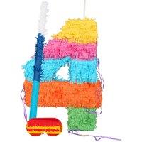 Fax Potato 40th Birthday Pinata Set with Stick & Blindfold - Blue Stick