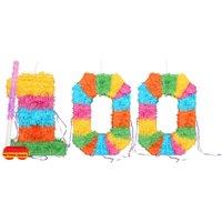 Fax Potato 100th Birthday Pinata Set with Stick & Blindfold - Pink Stick