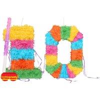 Fax Potato 10th Birthday Pinata Set with Stick & Blindfold - Pink Stick