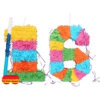 Fax Potato 16th Birthday Pinata Set with Stick & Blindfold - Blue Stick