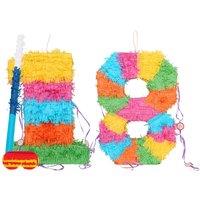 Fax Potato 18th Birthday Pinata Set with Stick & Blindfold - Blue Stick