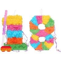 Fax Potato 18th Birthday Pinata Set with Stick & Blindfold - Pink Stick