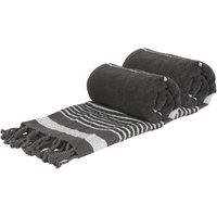 Nicola Spring 100% Cotton Bath Towel Turkish Style Hamman Blanket Bath Sheet - 160 x 90cm (x2) in Charcoal