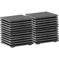 Argon Tableware Linea Square Slate Coasters - 10cm - 24x Natural Black Stone Home Kitchen Drink Coffee Cup Glass Holder Table Mat Placemats