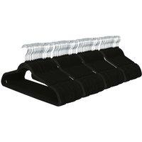 Harbour Housewares 100x Velvet Hangers - Non-Slip Coat Clothes Hangers with Trouser Bar in Black