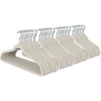 Harbour Housewares 100x Velvet Hangers - Non-Slip Coat Clothes Hangers with Trouser Bar in Grey