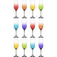 LAV 215ml Fame Glass Champagne Flutes - Full Colour - Pack of 12 | Size: 12 Pack