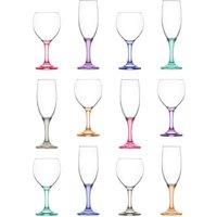 LAV 12pc Misket Stemware Set - Coloured Stem