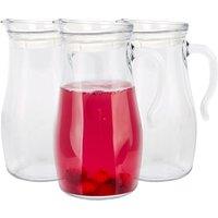 LAV 1.8L Misket Glass Water Jugs with Silicone Lid - Pack of 3 in Clear | Size: 3 Pack