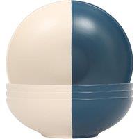 Nicola Spring Colour Block Stoneware Pasta Bowls - 20.5cm - Pack of 4 in Blue