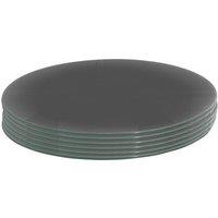 Harbour Housewares 6x Round Glass Placemats - 30cm - Dining Table Place Mats Protectors in Grey