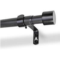 Harbour Housewares Extendable Metal Curtain Pole Kit - 77 to 250cm in Black