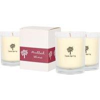 Nicola Spring 3x 160g Soy Wax Scented Candles - Mulled Wine Aromatherapy Jar Candle in Clear