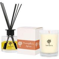 Nicola Spring 160g Soy Wax Scented Candle & Reed Diffuser Set - Pumpkin Spice in Clear