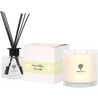 Nicola Spring 400g Soy Wax Scented Candle & Reed Diffuser Set - Vanilla Sands in Clear
