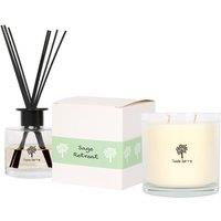 Nicola Spring 400g Soy Wax Scented Candle & Reed Diffuser Set - Sage Retreat in Clear