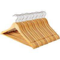 Harbour Housewares 30x Strong Wooden Coat Hangers with 360 Degree Rotatory Hook in Natural | Size: 30 Pack