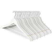 Harbour Housewares 30x Strong Wooden Coat Hangers with 360 Degree Rotatory Hook in White | Size: 30 Pack