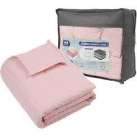 Harbour Housewares Weighted Blanket with Storage Bag - 125 x 150cm - 4kg in Pink | Size: 125 x 150 cm