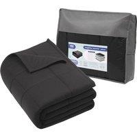 Harbour Housewares Weighted Blanket with Storage Bag - 125 x 180cm - 6kg in Black | Size: 125 x 180 cm