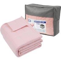 Harbour Housewares Weighted Blanket with Storage Bag - 150 x 200cm - 8kg in Pink | Size: 150 x 200 cm