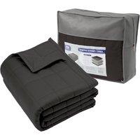 Harbour Housewares Weighted Blanket with Storage Bag - 150 x 200cm - 8kg in Black | Size: 150 x 200 cm