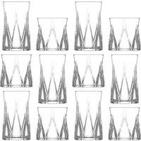LAV 12pc Zoey Glass Tumbler Set - 300ml/380ml in Clear