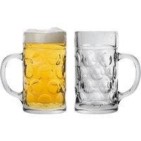 Rink Drink Giant Glass German Beer Steins - 2 Pints - Pack of 2 in Clear