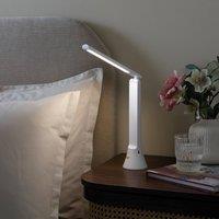 Bergstrom USB Rechargeable Desk & Bedside Lamp with Torch, Adjustable Head in White