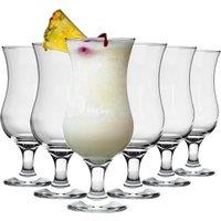 LAV 6x Fiesta Pina Colada Glasses - 460ml Party Drinking Glass Set in Clear