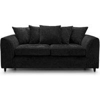 Furnishings For Less UK Monaco Chenille Fabric 3 Seater Sofa Scatter Back Curved Arm in Black