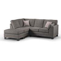 Furnishings For Less UK Hilliard Fullback L Shaped Fabric Corner Sofa Charcoal or Mist- Left Hand Facing