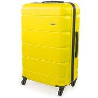A2B Exodus Yellow Hard Sided Hold Suitcase, 4 Wheel Checked Luggage in Bright Yellow | Size: Large