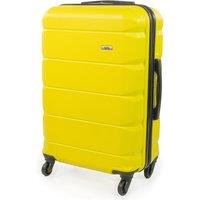 A2B Exodus Yellow Hard Sided Hold Suitcase, 4 Wheel Checked Luggage in Bright Yellow | Size: Medium