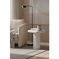 IH Design GEO Pentagon Shape Side End Table in White