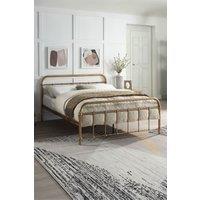 SlumberWorx Tewin Vintage Hospital Style Metal Bed Frame in Bronze | Size: King
