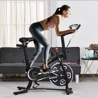 HOMCOM Exercise Training Bike Indoor Cycling Bicycle Trainer LCD Monitor in Black | Size: Standard
