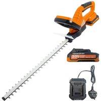 Lazy Tools Cordless Hedge Trimmer 570mm & 16mm Teeth - 2.5kg - 20V Battery in Orange