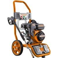 Lazy Tools Petrol Pressure Washer 185 Bar, 8L/min, 8M Hose, 4 Nozzles, 7BHP in Orange