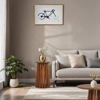 IH Design Carney Mango Wood Slatted Side Table in Brown