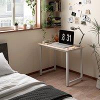 HOMCOM Modern Computer Desk, Writing Table with Metal Frame, White | Size: Medium