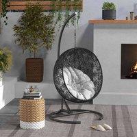 OUTSUNNY Hammock Chair Stand w/ Round Base, C Swing Stand Only, Black