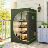 OUTSUNNY Grow Tent, Reflective Mylar Hydroponic Growing Tent, Black | Size: 120 cm