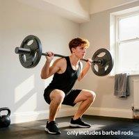 SPORTNOW 4ft Olympic EZ Curl Bar, Barbell Bar for 2 Weight Plates, Black