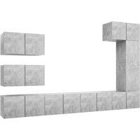 Berkfield Home 8 Piece TV Cabinet Set Concrete Grey Engineered Wood